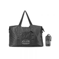 BOTTA DESIGN出差旅行袋可折疊單肩超輕便旅行包手提皮膚包大容量待產(chǎn)包收納袋 黑色